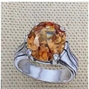 Silpada Sterling Silver Faceted Champagne 10 carat CZ Ring - Style R1318 –Size 5